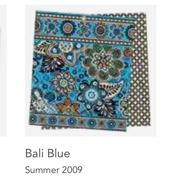 VERA BRADLEY Bali Blue 2009 On The Go Crossbody Commuter Blue Brown Zip Top - Picture 14 of 14